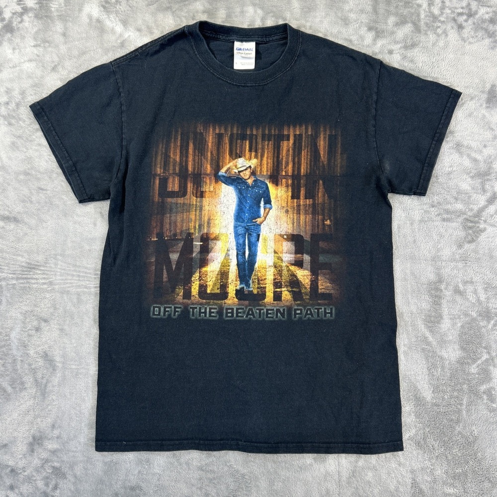 Justin Moore Concert  T-Shirt Women's‎ Small Gildan Ultra Printed Black Cotton